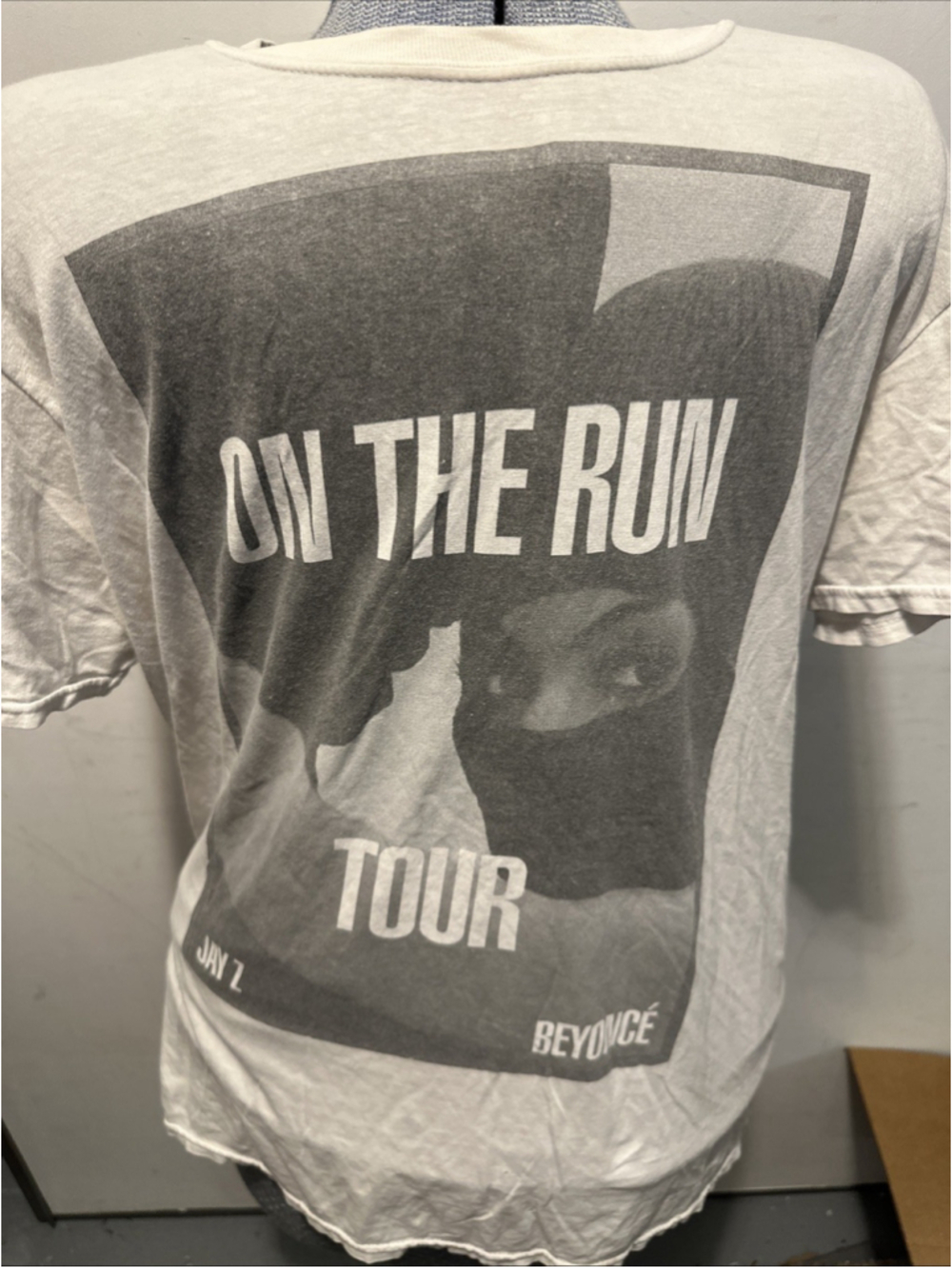 Beyonce Jay Z On The Run Tour Shirt Mens Large White Concert Graphic Tee 2014